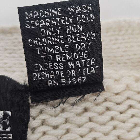 Structure Vntage Ivory Chunky Knit Sweater Cardigan Large Oversized Cottage - Picture 7 of 8